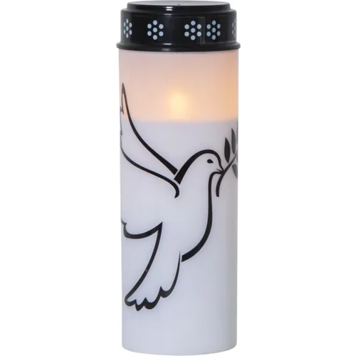 Star Trading LED Grabkerze Taube, Ø 7.5 x 20.5 cm, Weiss - Betriebsart: Batteriebetrieb - Akkubetrieb - Aussenanwendung: Ja - Höhe: 20.5 cm - Timerfunktion: Ja - Set: Nein - Leuchtenfarbe: Weiss