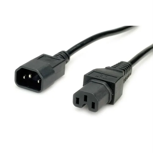 VALUE Netzkabel IEC320/C14 Stecker - C15 Buchse, H05RN-F, schwarz, 3 m