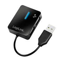 LogiLink UA0139 interface hub USB 2.0 Type-A 480 Mbit/s Black