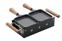 TTM Teelicht-Raclette Twiny Cheese Noir - Detailfarbe: Schwarz - Anzahl Teelichte: 4 × - Material: Stahl