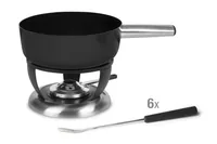 Stöckli Käsefondue-Set Bellavista Emotion 8 Teile, Schwarz - Anzahl Personen: 6 - Materialtyp: Metall - Material: Stahl - Betriebsart: Pastenbrenner - Kompatible Kochfelder: Induktion - Detailfarbe: Schwarz