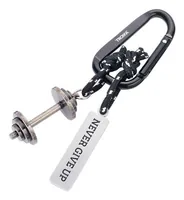 TROIKA NEVER GIVE UP Key ring Black, Silver