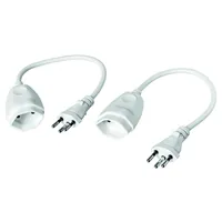 STEFFEN Verlängerungskabel 0.25 m T13-T12 Set à 2 Stück - Anzahl Leiter: 3 - Detailfarbe: Weiss - Kinderschutz: Nein - Steckereigenschaften: Angespritzt - Steckertyp Ausgang: T13 - Leiterquerschnitt: 1 mm²