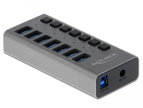 DeLOCK External USB 5 Gbps Hub with 7 Ports + Switch