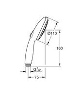 GROHE Handbrause Vitalio Start 110 Chrom - Material: Kunststoff - Farbe Siebplatte: Chrom - Wassersparend: Ja - Anschluss: 1/2 - Anzahl Strahlarten: 2 - Farbe: Chrom