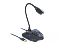Delock Mikrofon USB Desktop Gaming - Typ: Einzelmikrofon - Bauweise: Desktop - Anwendungsbereich: Gesang & Sprache - Voice-Chat / Gaming - Wandlerprinzip: Keine Angabe - Richtcharakteristik: einstellbare Richtungsselektionen - Umschaltbare Richtcharakteri