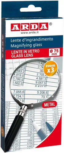 Arda Lupe Ø 7.5 cm, Glas - Dioptrieneinstellung: Keine - Vergrösserung: 3 × - Lupenbeleuchtung: Nein - Lupen Befestigung: Handgriff