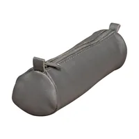 CLAIREFONTAINE Schlamperetui AgeBag 18,5x4cm 77034C grau, rund, Leder