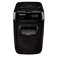 Fellowes Aktenvernichter AutoMax 200C P-4, 200 Seiten - Vernichtbare Aktentypen: Büroklammern - CDs/DVDs - Kreditkarten - Papier - Schnittart: Partikelschnitt - Sicherheitsstufe: 4 - Schnittausgabe: 4 x 38 mm - Blattkapazität: 200 Seiten - Zufuhrautomatik