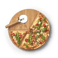 Zeller Present Pizza-Set Bamboo 2-teilig 32 cm x 32 cm - Material: Holz - Breite: 32 cm - Detailfarbe: Braun - Griffe: Nein - Nachhaltigkeit: Nicht angegeben - Länge: 32 cm