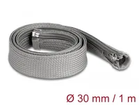 Delock Kabelschlauch 1 m x 30 mm Grau - Detailfarbe: Grau - Breite: 30 mm - Länge: 1 m - Produkttyp: Kabelschlauch - Ausstattung Kabelmanagement: Wiederverwendbar - Reissverschluss - Verpackungseinheit: 1 Stück