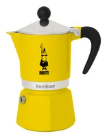 Bialetti Espressokocher Rainbow 3 Tassen, Gelb - Material: Aluminium - Kompatible Kochfelder: Glaskeramik - Gas - Elektro - Detailfarbe: Gelb - Anzahl Tassen: 3 × - Betriebsart: Manueller Betrieb