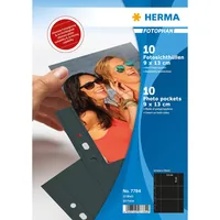 HERMA Fotosichthüllen 90 x 130 mm quer schwarz 10 Hüllen
