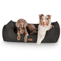 Knuffelwuff Hunde-Bett Dreamline Velour XXL, 120 x 85 cm, Schwarz - Breite: 85 cm - Länge: 120 cm - Detailfarbe: Schwarz - Tierart: Hund - Produkttyp: Bett