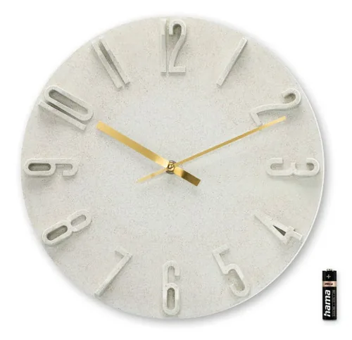 Hama Wanduhr Korfu beige    30cm 3D Ziffern                185880