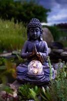 EGLO Leuchten Gartenlicht Solardekoration Buddha, 27 cm, Grau - Betriebsart: Solarbetrieb - Smart Home: Nicht kompatibel - Dimmbar: nicht dimmbar - Produkttyp: Dekolicht - Gartenleuchte - Lichtsensor (Dämmerung): Keine Angaben - Timerfunktion: Nein