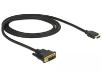 Delock Kabel DVI-D – HDMI Typ A, 1 m DVI-D - HDMI, 1 m - Kabeltyp: Anschlusskabel - Videoanschluss Seite A: DVI-D - Videoanschluss Seite B: HDMI - Detailfarbe: Schwarz - Kabellänge: 1 m - Display Port Standard: Keine Angabe
