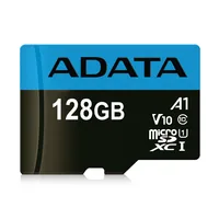 ADATA microSDXC-Karte 128 GB - Speicherkartentyp: microSDXC - Speicherkapazität: 128 GB - Geschwindigkeitsklasse: UHS-I - V10 - Class 10 - A1 - Lesegeschwindigkeit max.: 85 MB/s - Schreibgeschwindigkeit max.: 25 MB/s - Speicherkartenadapter: SD-Adapter