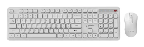 Gembird Slim Pro Business wireless desktop set, white, US layout
