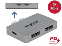 Delock Dual DisplayPort Adapter mit 4K 60 Hz und PD 3.0 für MacBook