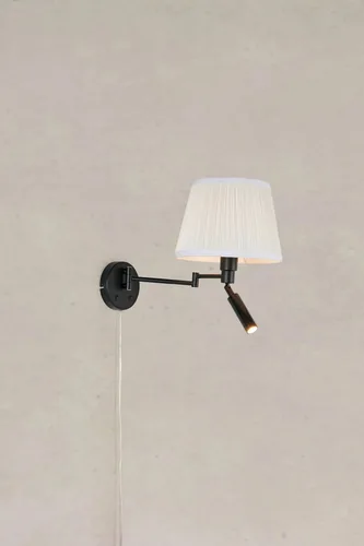 Markslöjd Pivot Wandleuchte Beige/Schwarz - Smart Home: Nicht kompatibel - Dimmbar: nicht dimmbar - Anwendungsbereich: Indoor - Betriebsart: Netzbetrieb - Zusätzliche Ausstattung: Ein/Aus-Schalter - Lampensockel: E27