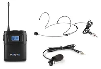 Vonyx Zusatzsender WM60B für die WM6 Serie - Wandlerprinzip: Kondensator - Bauweise: Headset - Taschensender - Lavalier - Richtcharakteristik: Niere - Anschlüsse: 3.5 mm Klinke - Signalverarbeitung: Digital - Betriebsart: Batteriebetrieb