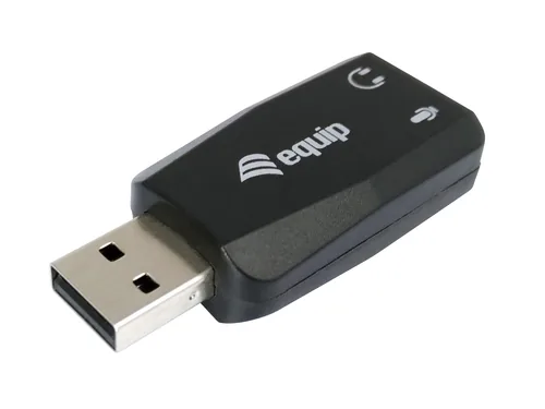 Equip Adapter USB-A-> 2x3.5mm StBu schwarz