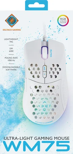 Deltaco Gaming GAM-108-W mouse Right-hand USB Type-A Optical 6400 DPI