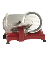 OHMEX Schneidemaschine Lusso 22 GL Rot/Silber - Ausstattung: Schleifgerät - Detailfarbe: Silber - Rot - Leistung: 140 W - Gerätetyp: Allesschneider - Schnittstärke: 165 bis 230 mm - Verwendung: Allesschneider