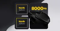 HATOR Quasar 3S Ultima 8K Wireless (HTM660) Black mouse Right-hand RF Wireless + Bluetooth + USB Type-C 30000 DPI
