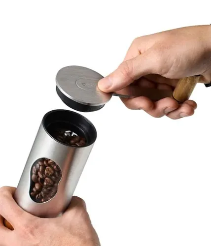 AdHoc Kaffeemühle Mrs. Bean Braun/Schwarz - Detailfarbe: Braun - Schwarz - Ausstattung: Mahlfunktion - Mahlwerk: Manuelles Mahlwerk - Fassungsvermögen: 48 g