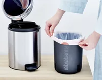 Brabantia Kosmetikeimer NewIcon 5 l, Matt Steel - Fassungsvermögen: 5 l - Höhe: 29.1 cm - Anzahl Behälter: 1 - Detailfarbe: Silber - Form: Rund - Material: Edelstahl