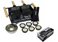 Heidi Cheese Line Teelicht-Raclette Tête-à-Tête Schwarz - Detailfarbe: Schwarz - Anzahl Teelichte: 6 × - Material: Metall