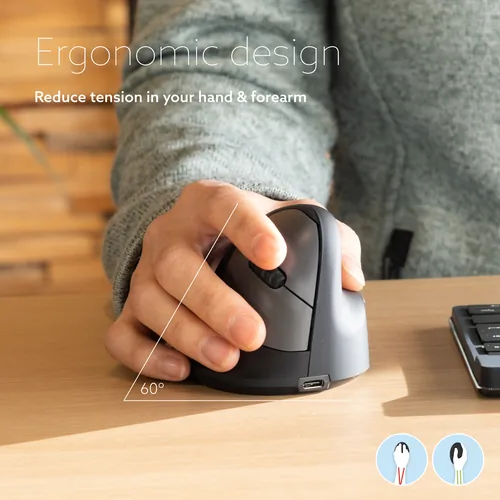 ERGONOMIC MOUSE MEDIUM HAND165-185MM RIGHT-HANDED WRLS