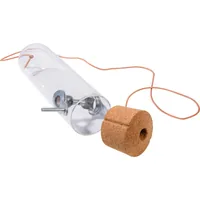 dobar Futterspender Futtersäule Premium-Pickbar, Ø 7 x 30 cm, Glas - Grundfarbe: Beige - Transparent - Tierart: Vogel - Produkttyp: Futterstelle