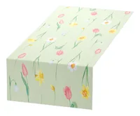 Duni Tischdecke Spring Melody 40 cm x 24 cm, Grün - Material: Dunciel - Produktart: Tischdecke - Motiv: Blume - Detailfarbe: Grün - Breite: 40 cm - Länge: 24 cm