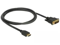 Delock Kabel HDMI – DVI, 1 m, bidirektional - Kabeltyp: Anschlusskabel - Videoanschluss Seite A: HDMI - Videoanschluss Seite B: DVI-D - Detailfarbe: Schwarz - Kabellänge: 1 m - Display Port Standard: Keine Angabe