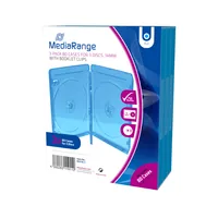 MediaRange BOX38-3-30 étui disque optique Boîtier Blu-ray 3 disques Bleu, Transparent