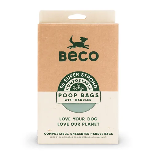 Beco Pets Hundekotbeutel kompostierbar, mit Henkel, 96 Stück - Zubehörtyp: Beutel - Tierart: Hund
