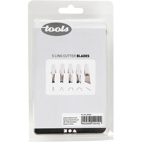 Creativ Company Stempel Zubehör Werkzeug für Linol 7-teilig - Motiv: Ohne Motiv - Detailfarbe: Silber - Braun