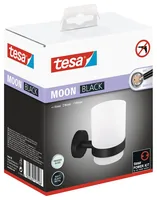 tesa MOON BLACK Zahnputzbecher Halter matt inkl. Klebelösung