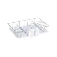 MSV Abtropfgestell Weiss - Tiefe: 30 cm - Breite: 48 cm - Detailfarbe: Weiss - Geschirrhalterung: Tellerhalterung - Besteckhalter - Höhe: 10 cm - Produkttyp: Abtropfgestell