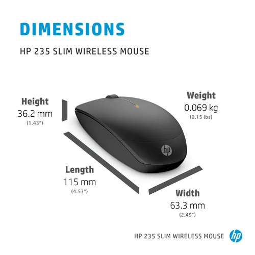 HP 235 -  Slim -  Wireless Mouse -  WW -  Maus kabellos SmartBuy