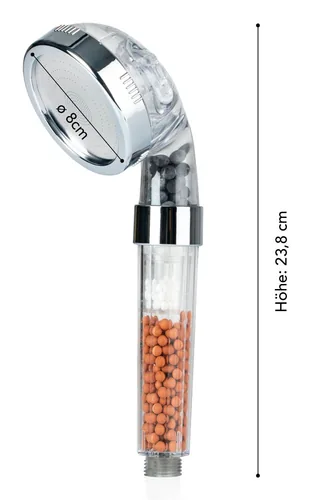 EASYmaxx Handbrause Spa 3 in 1 - Art: Handbrause - Anschluss: 1/2 - Farbe Siebplatte: Silber - Farbe: Chrom - Transparent - Material: Acrylnitril-Butadien-Styrol (ABS) - Edelstahl - Wassersparend: Ja