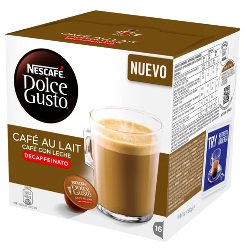 Nescafé Dolce Gusto Café lait décaf 16 Stück - Entkoffeiniert: Ja - Produktionsland: Spanien - Packungsgrösse: 16 Stück - Geschmacksrichtung: Keine - Getränkeart: Milchkaffee - Kaffeeart: NESCAFÉ Dolce Gusto