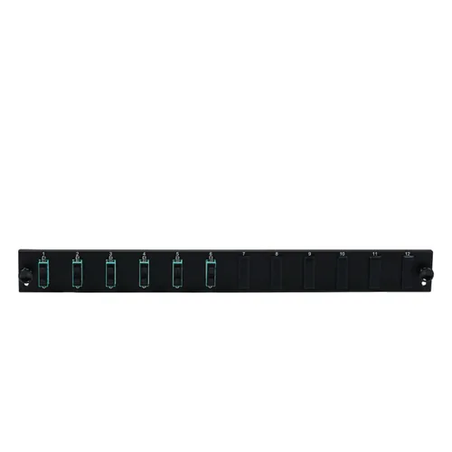 EFB Bestckte 12 Port Frontblende mit 6 x SC Duplex Kupplung OS2 vertikal, grau