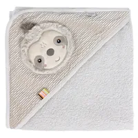 fehn Kapuzenbadetuch Faultier Grau/Beige - Detailfarbe: Beige - Grau - Produkttyp: Bade- & Kapuzentücher