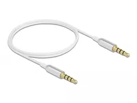 Delock Klinkenkabel 3,5 mm 4 Pin Stecker zu Stecker Ultra Slim 0,5 m weiß