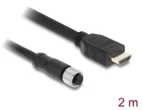 DeLOCK M12 Cable A-coded 17 pin female to HDMI male 2 m black