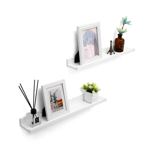 Songmics Wandregal 2-er Set, Weiss - Eigenschaften: Keine Eigenschaft - Zertifikate: Keine Zertifizierung - Breite: 60 cm - Höhe: 5 cm - Tiefe: 10 cm - Detailfarbe: Weiss